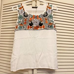 THML Floral Embroidered Tank Top
